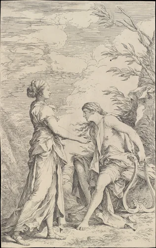 Apollo and the Cumaean Sibyl by Salvator Rosa, print, 1656-1666