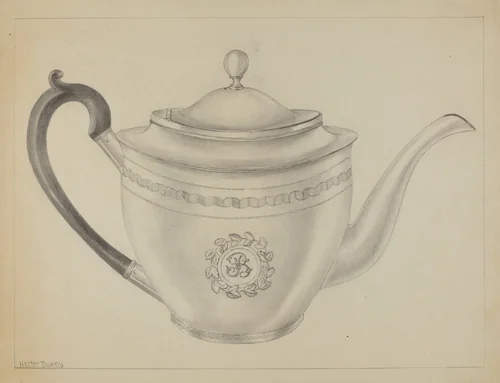 Silver Teapot by Hester Duany, index of american design, 1936