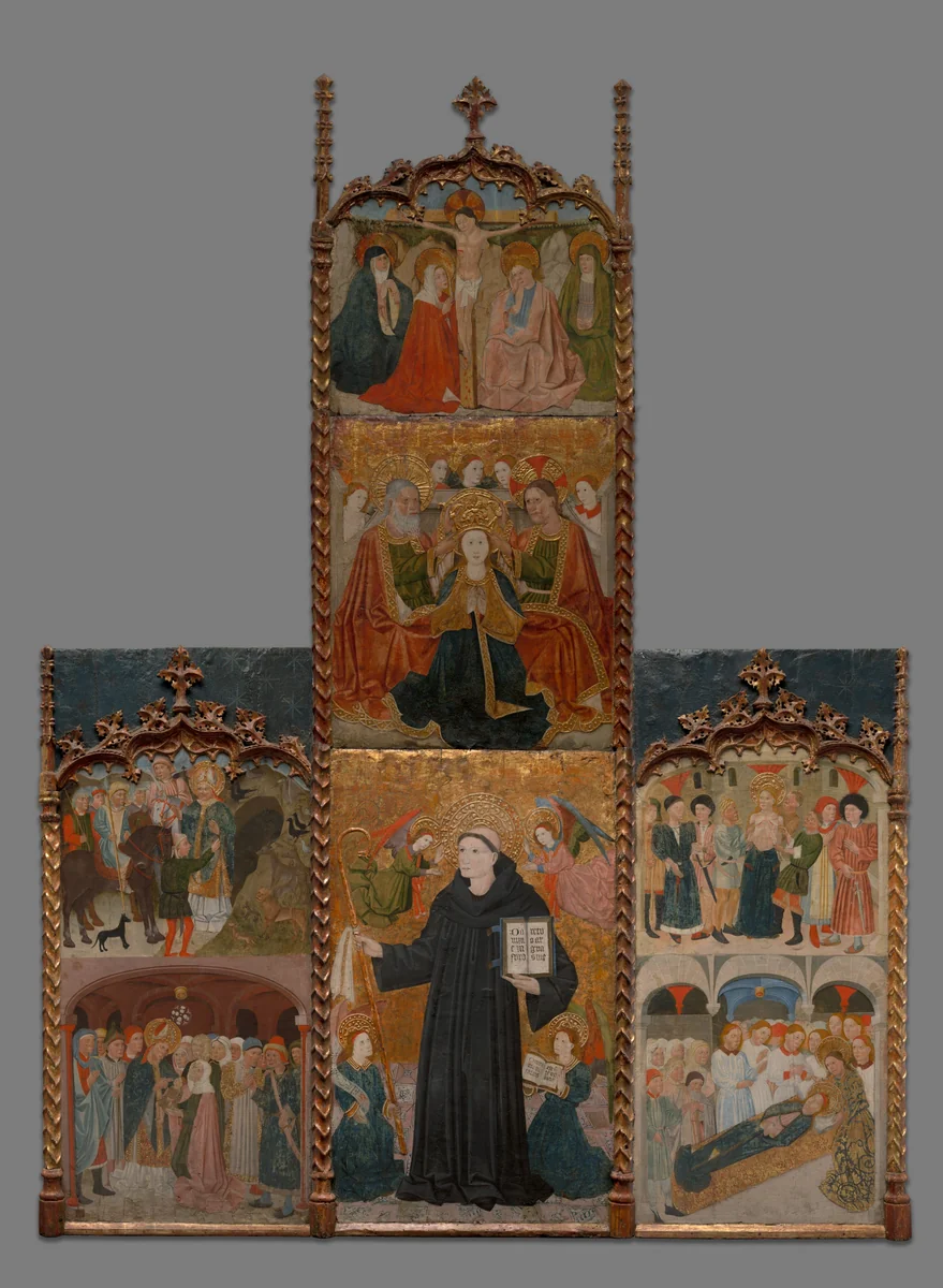 Retable of Saints Athanasius, Blaise, and Agatha by Master of Riglos, painting, 1400-1500
