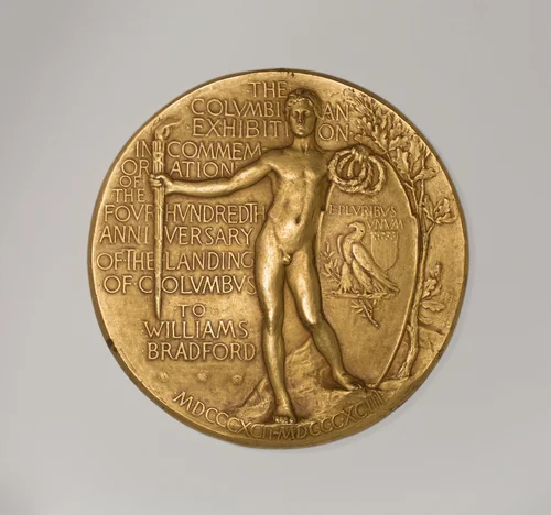 World's Columbian Exposition Commemorative Presentation Medal by Louis Saint-Gaudens, metalwork, 1892-1894