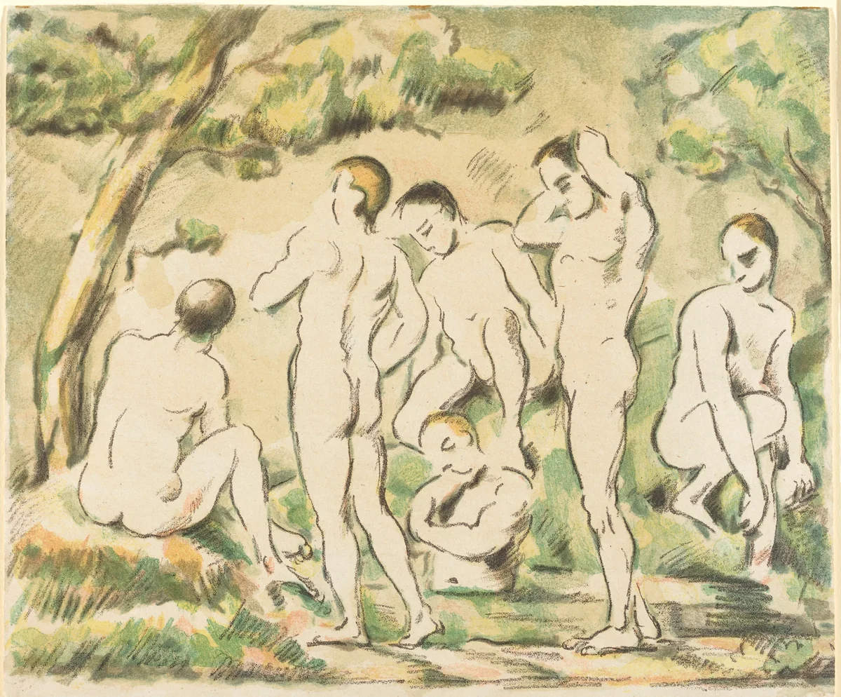 The Bathers (Small Plate) by Paul Cezanne, print, 1897