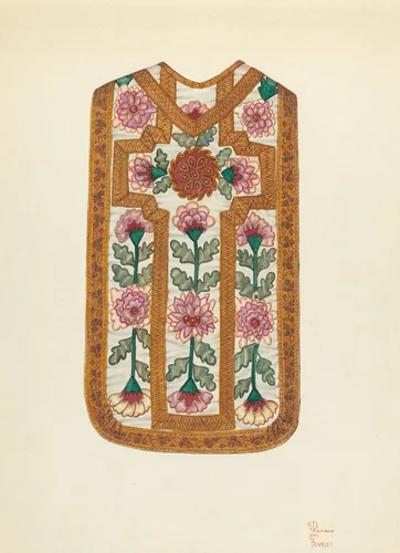 Ecclesiastical Vestment by Josephine C. Romano, index of american design, 1939