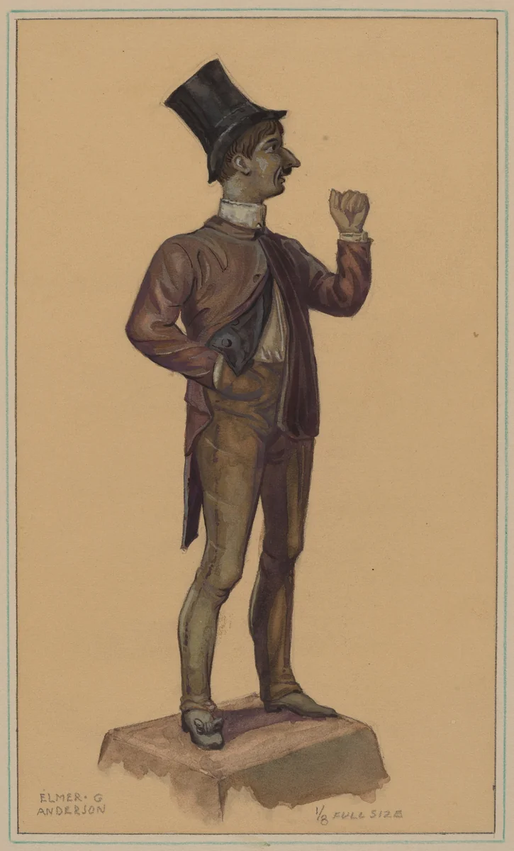 Wooden Figure by Elmer G. Anderson, index of american design, 1936