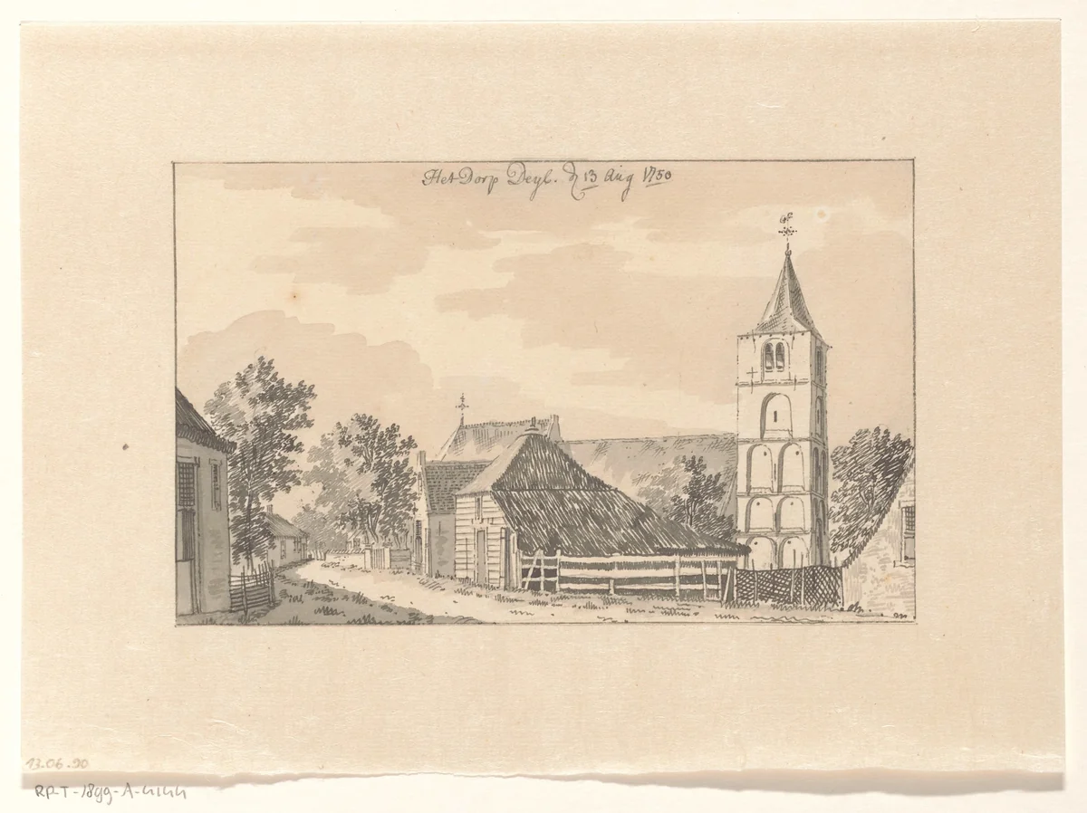Het dorp Deil by Jan de Beijer, drawing, 1750