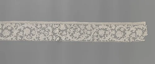 Strook naaldkant met voluutranken by anonymous, other, 1675-1699