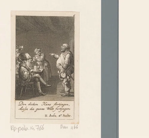 Falstaff en Henry draaien de rollen om by Daniel Nikolaus Chodowiecki, print, 1785