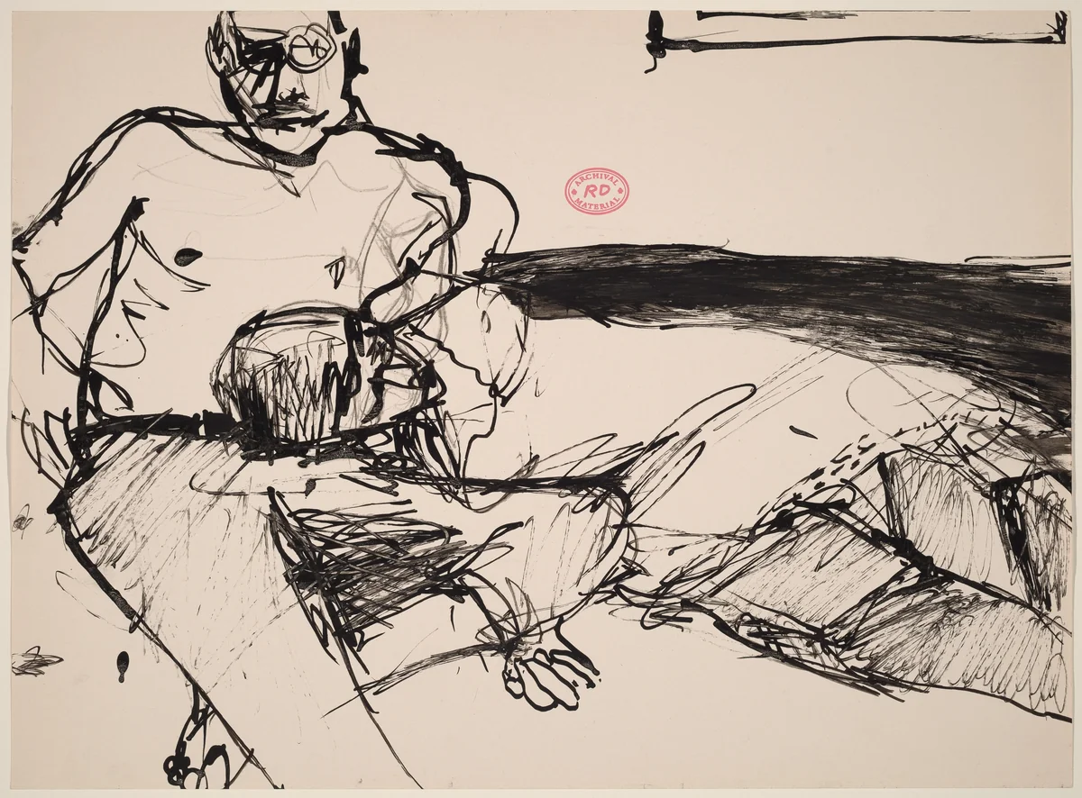 Untitled [woman resting her head in a man's lap] by Richard Diebenkorn, drawing, 1955-1967