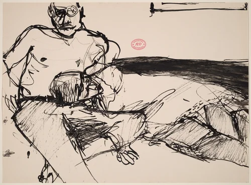 Untitled [woman resting her head in a man's lap] by Richard Diebenkorn, drawing, 1955-1967