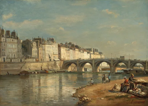 Pont de la Tournelle, Paris by Stanislas Lépine, painting, 1862