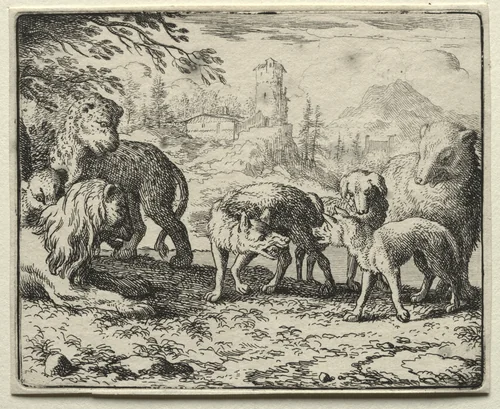 Reynard the Fox: The Condemnation of Reynard by Allart van Everdingen, print, 1650-1675