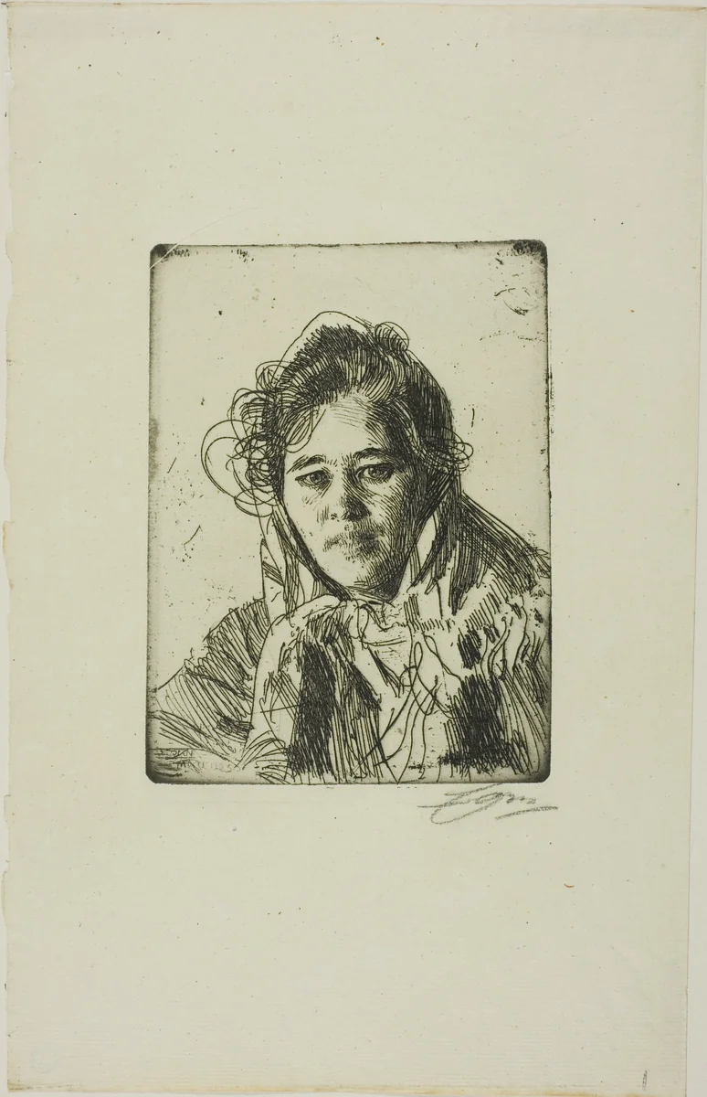 Young Girl from Mora (Kråkberg's Anna) by Anders Zorn, print, 1903