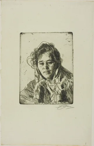 Young Girl from Mora (Kråkberg's Anna) by Anders Zorn, print, 1903