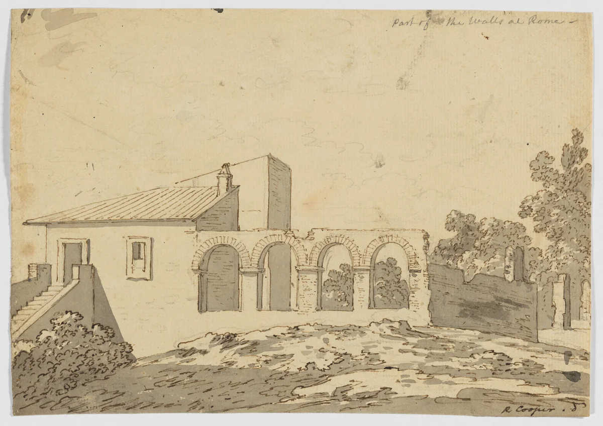 Part of the Walls at Rome by Richard Cooper II, drawing, 1774-1775