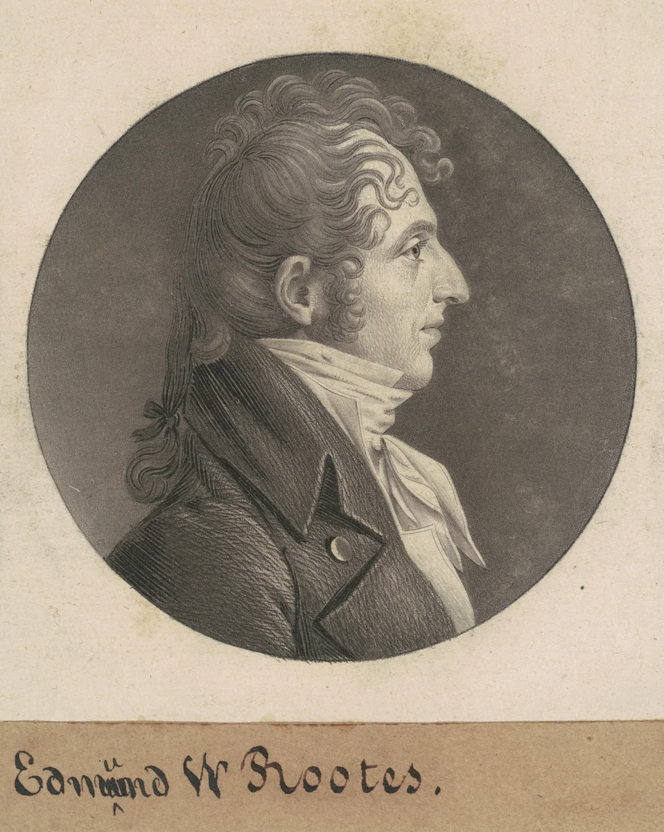 Edmund Wilcox Rootes by Charles B. J. Févret de Saint-Mémin, print, 1808