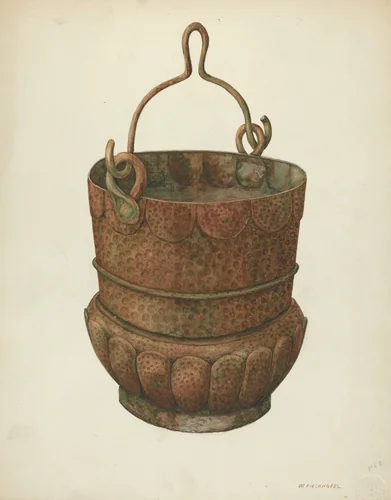 Hammered-Copper Bucket by William Kieckhofel, index of american design, 1938