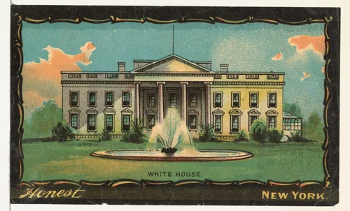 The White House, Washington, D.C., from the Transparencies series (N137) issued by W. Duke, Sons & Co. to promote Honest Long Cut Tobacco by W. Duke, Sons & Co., print, 1884-1890