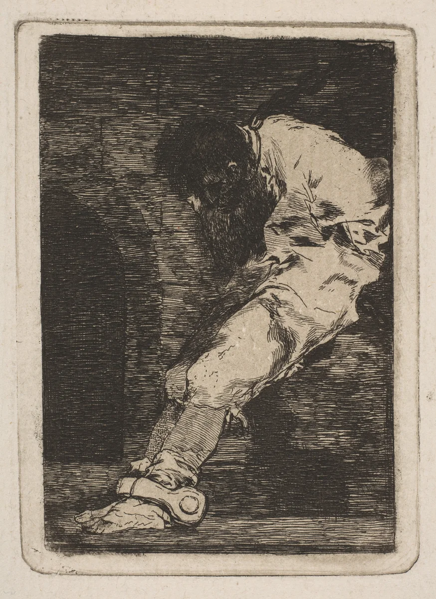 'If he is guilty, let him die quickly' (Si es delinquente qe. muera presto) by Goya, print, 1797-1799