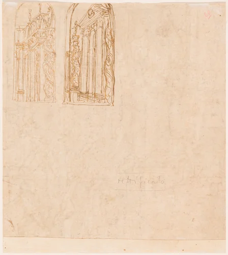 Two Architectural Studies by Lattanzio Gambara, drawing, 1530-1574