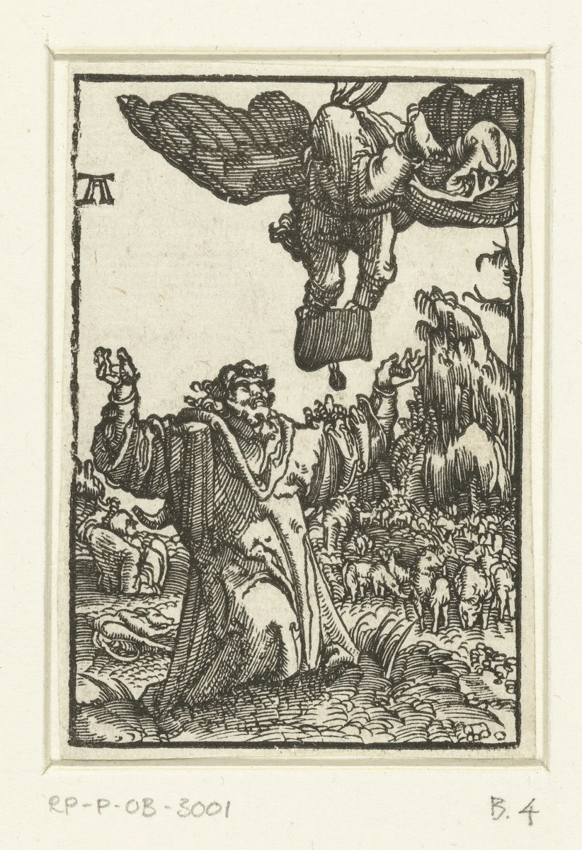 Annunciatie aan Joachim by Unknown, print, 1506-1538