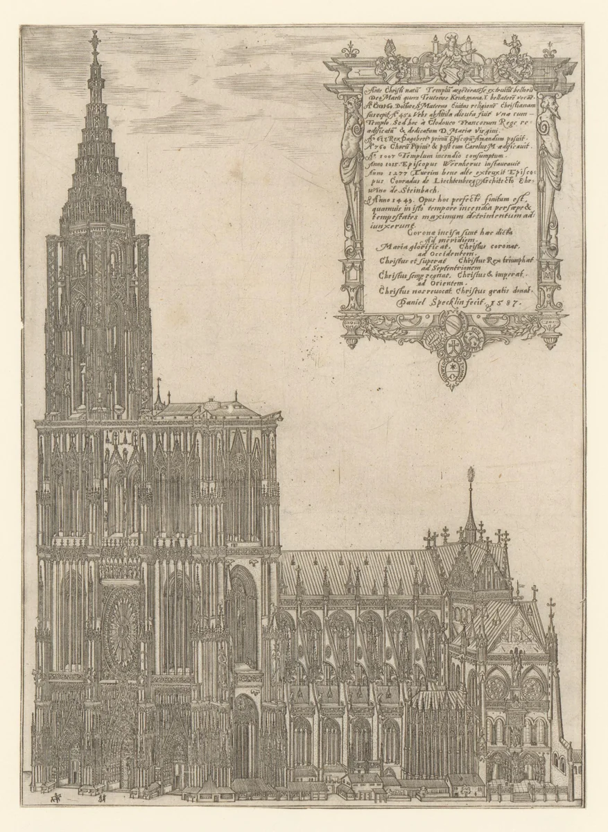 Kathedraal van Straatsburg by Unknown, print, 1587