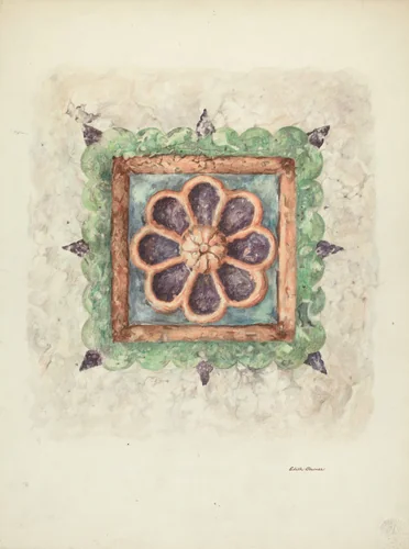 Ceiling Ornament, Sandstone by Edith Towner, index of american design, 1940