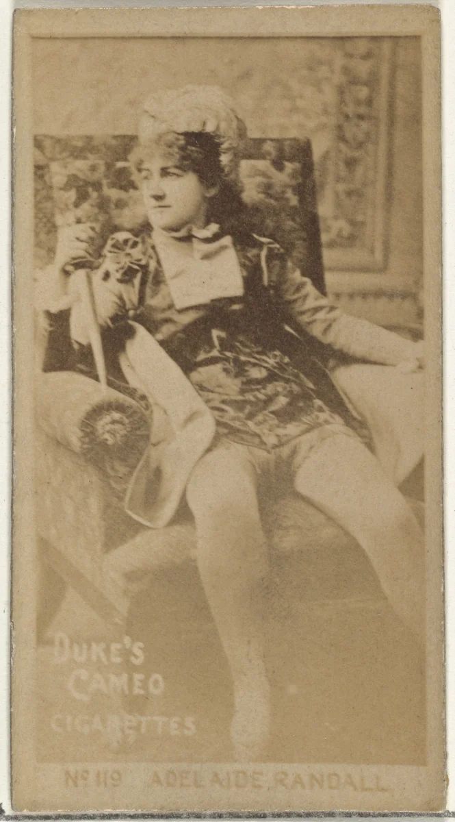 Card Number 119, Adelaide Randall, from the Actors and Actresses series (N145-4) issued by Duke Sons & Co. to promote Cameo Cigarettes by W. Duke, Sons & Co., photograph, 1880-1889
