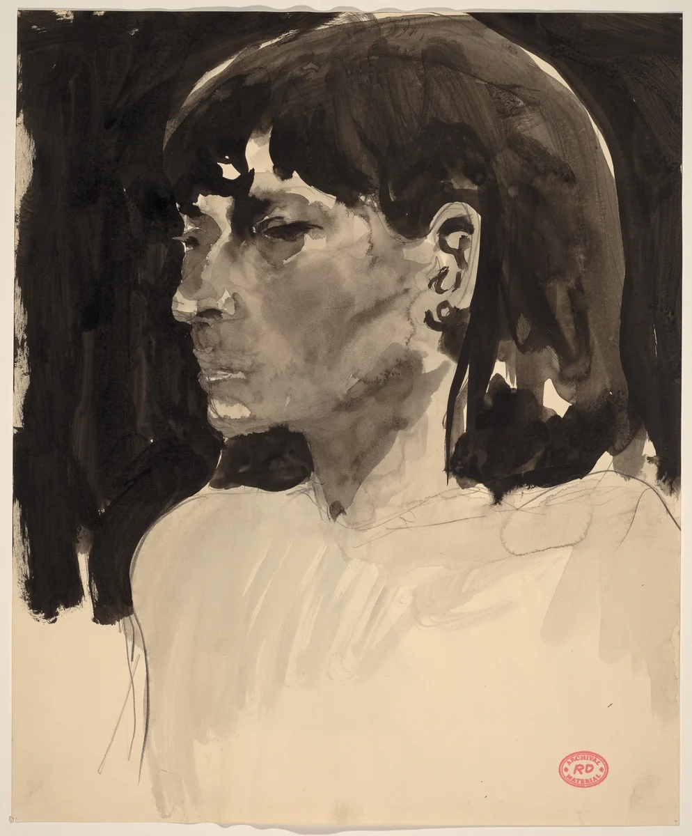 Untitled [portrait] by Richard Diebenkorn, drawing, 1955-1967