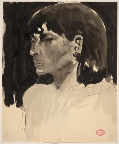 Untitled [portrait] by Richard Diebenkorn, drawing, 1955-1967