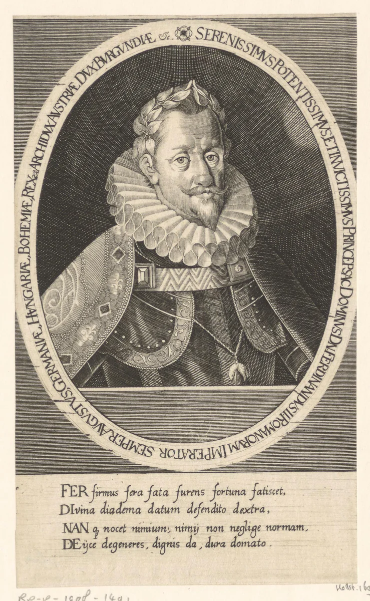 Portret van keizer Ferdinand II by Wolfgang Kilian, print, 1619-1662