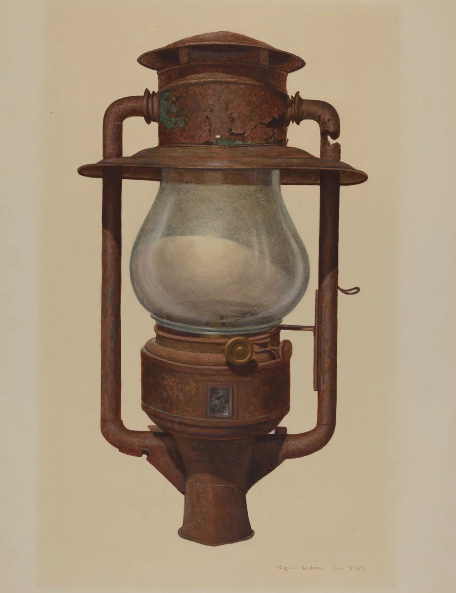 Street Post Lamp by Regina Henderer, index of american design, 1942