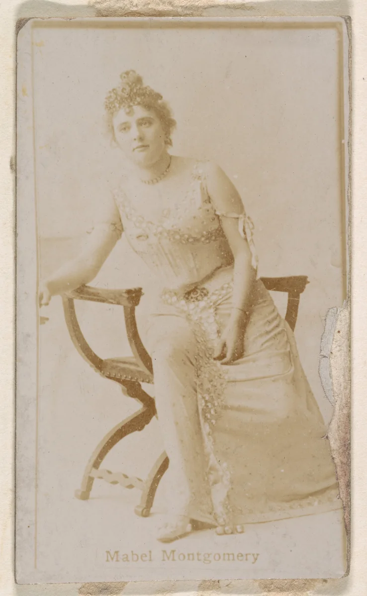 Mabel Montgomery, from the Actresses series (N245) issued by Kinney Brothers to promote Sweet Caporal Cigarettes by Kinney Brothers Tobacco Company, photograph, 1890