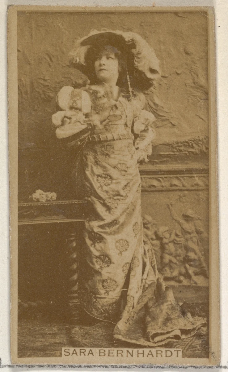 Sara Bernhardt, from the Actors and Actresses series (N45, Type 8) for Virginia Brights Cigarettes by Allen & Ginter, photograph, 1885-1891