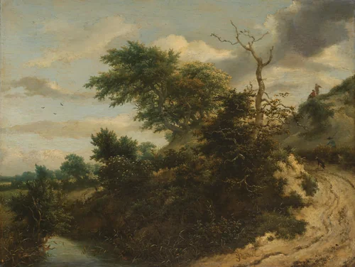 Sandy Track in the Dunes by Jacob Isaacksz van Ruisdael, painting, 1650-1655