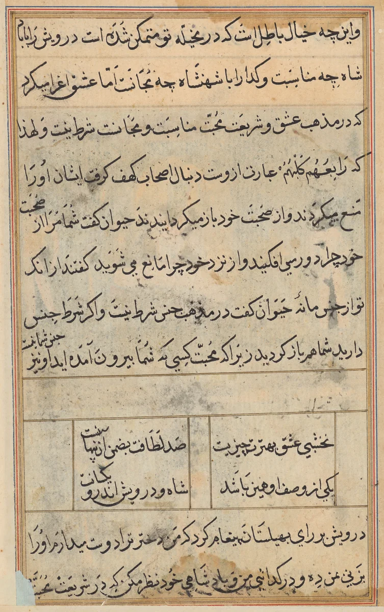 Page from Tales of a Parrot (Tuti-nama): text page by Unknown, painting, 1555-1565