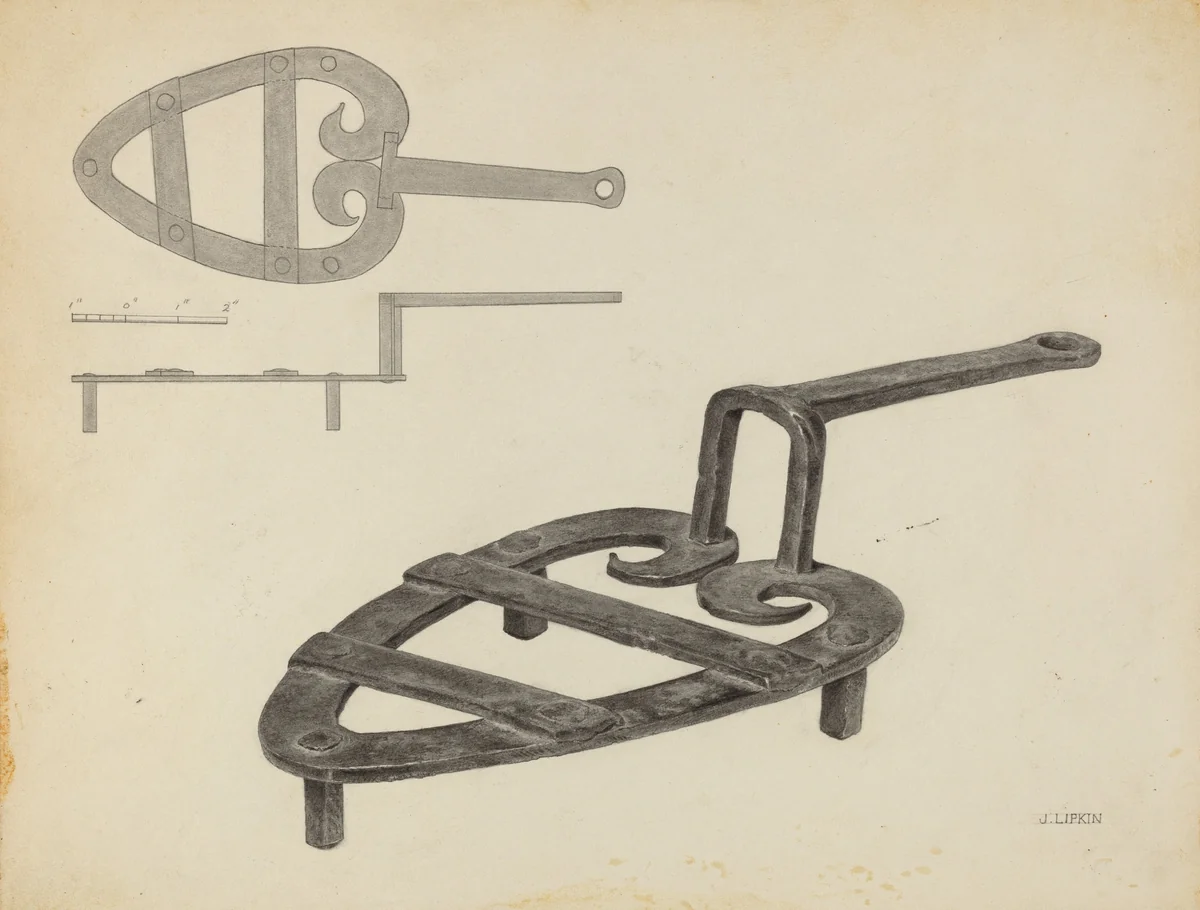 Flat Iron Holder by Jacob Lipkin, index of american design, 1939