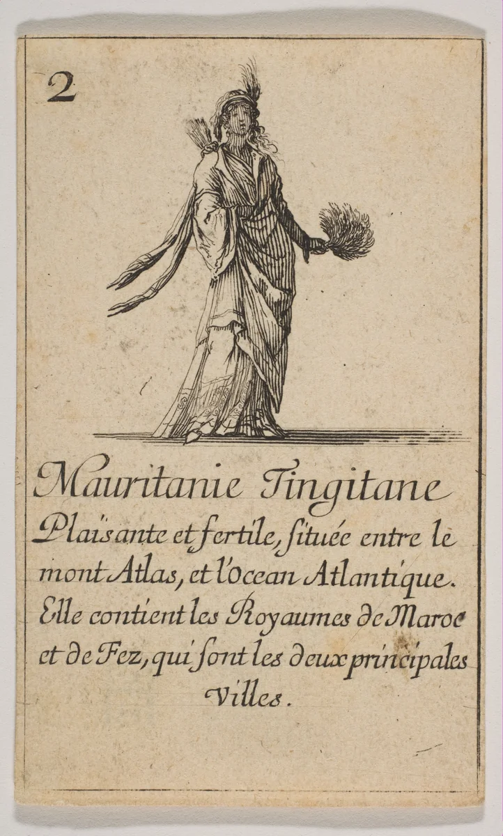 Mauritanie, from "Jeu de la Géographie" by Stefano della Bella, print, 1644