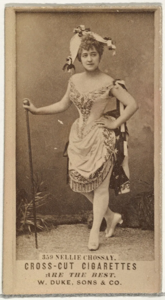 Card Number 359, Nellie Chossay, from the Actors and Actresses series (N145-3) issued by Duke Sons & Co. to promote Cross Cut Cigarettes by W. Duke, Sons & Co., photograph, 1880-1889