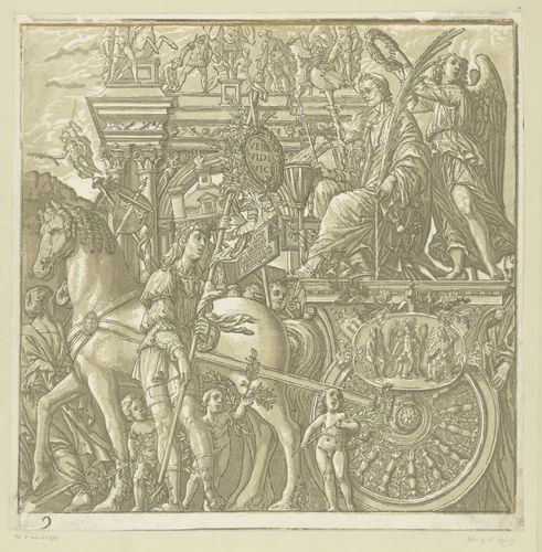 Triomftocht van Julius Caesar by Andrea Andreani, print, 1599