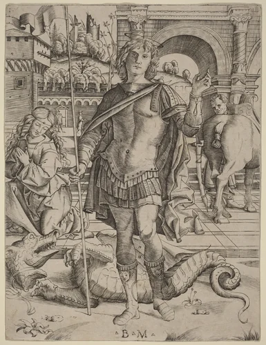 Saint George by Benedetto Montagna, print, 1506