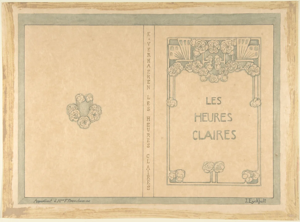 Design for "Les Heures Claires" by Emile Verhaeren by Julia Eyckholt, drawing, 1896-1910