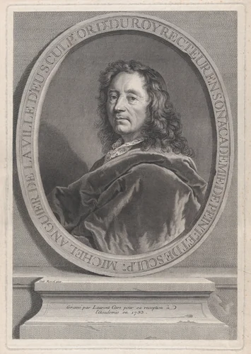 Portrait of Michel Anguier (1612–1686) by Laurent Cars, print, 1733