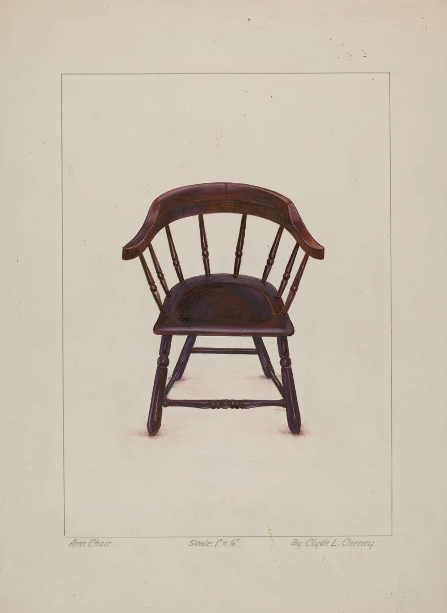 Armchair by Clyde L. Cheney, index of american design, 1935-1942