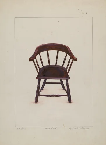 Armchair by Clyde L. Cheney, index of american design, 1935-1942