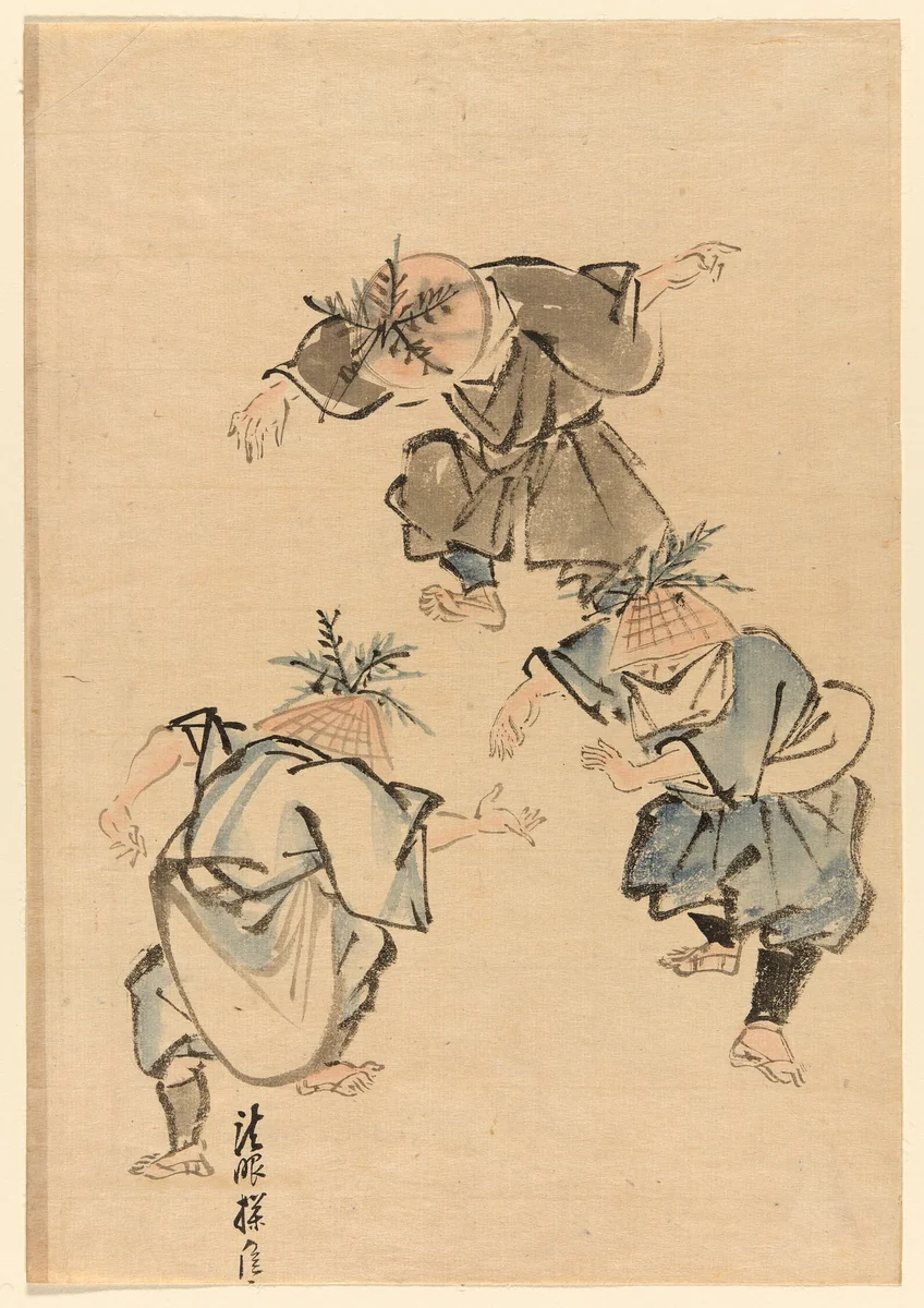 Three dancers by Unknown Artist, print, 1601-1700
