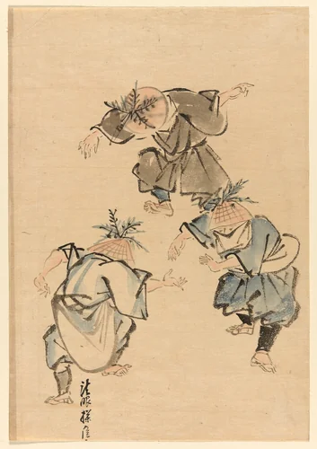 Three dancers by Unknown Artist, print, 1601-1700