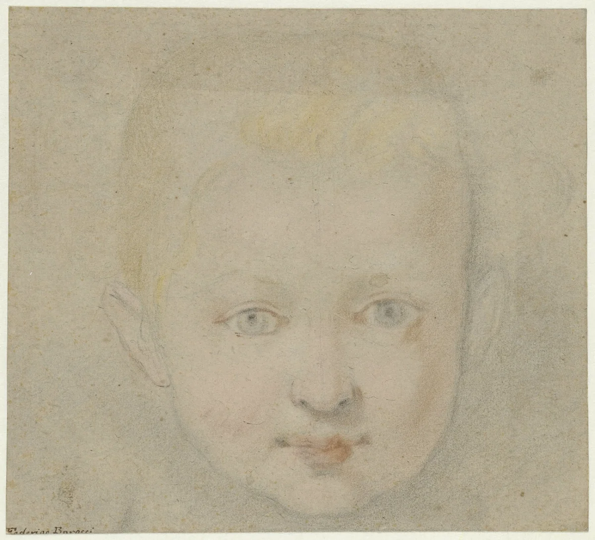 Kinderkopje by Federico Barocci, drawing, 1545-1580