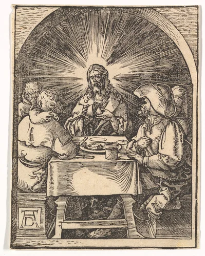 Christ in Emmaus, from "The Small Passion" (copy) by Albrecht Dürer, print, 1485-1600