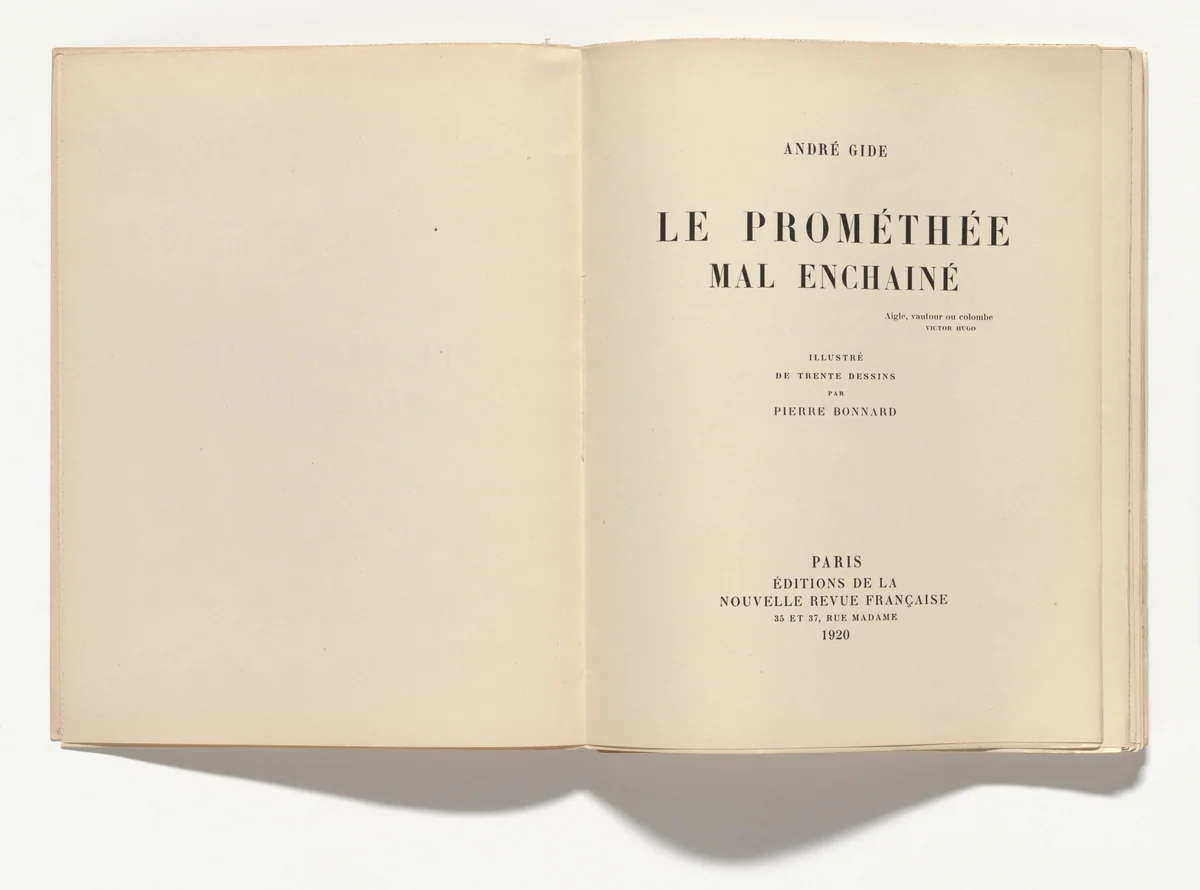 Le Prométhée mal enchaîné (Prometheus Illbound) by Pierre Bonnard, illustrated book, 1920