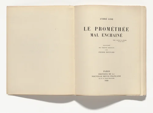 Le Prométhée mal enchaîné (Prometheus Illbound) by Pierre Bonnard, illustrated book, 1920