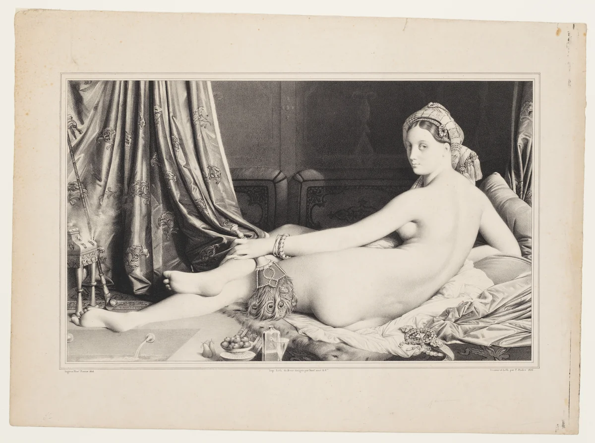 Odalisque Reclining by Jean Pierre Sudré, print, 1826
